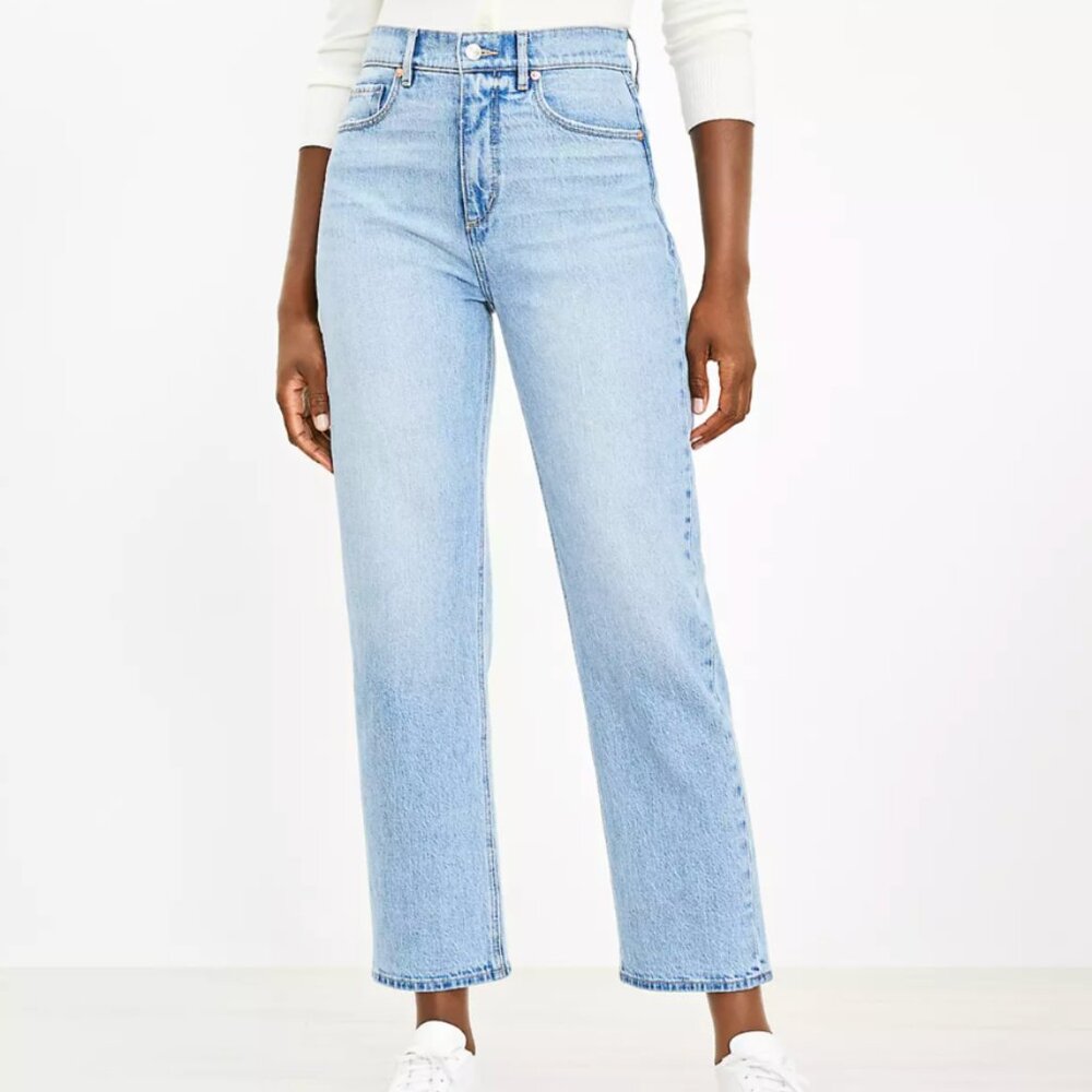 LOFT Curvy High Rise Straight Jeans